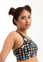 Cosmic Polka Padded Sports Bra