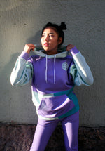 Color Block Unisex Hoodie in Purple
