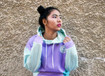 Color Block Unisex Hoodie in Purple
