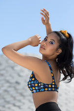 Cosmic Polka Recycled High-Waisted Bikini in Black