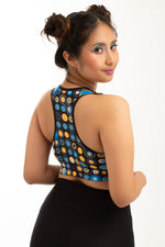 Cosmic Polka Padded Sports Bra