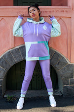 Color Block Unisex Hoodie in Purple