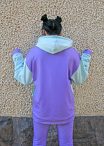 Color Block Unisex Hoodie in Purple