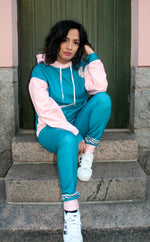 Color Block Unisex Hoodie in Harbor Blue