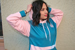 Color Block Unisex Hoodie in Harbor Blue