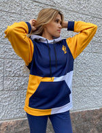 Color Block Unisex Hoodie in Navy
