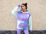 Color Block Unisex Hoodie in Purple