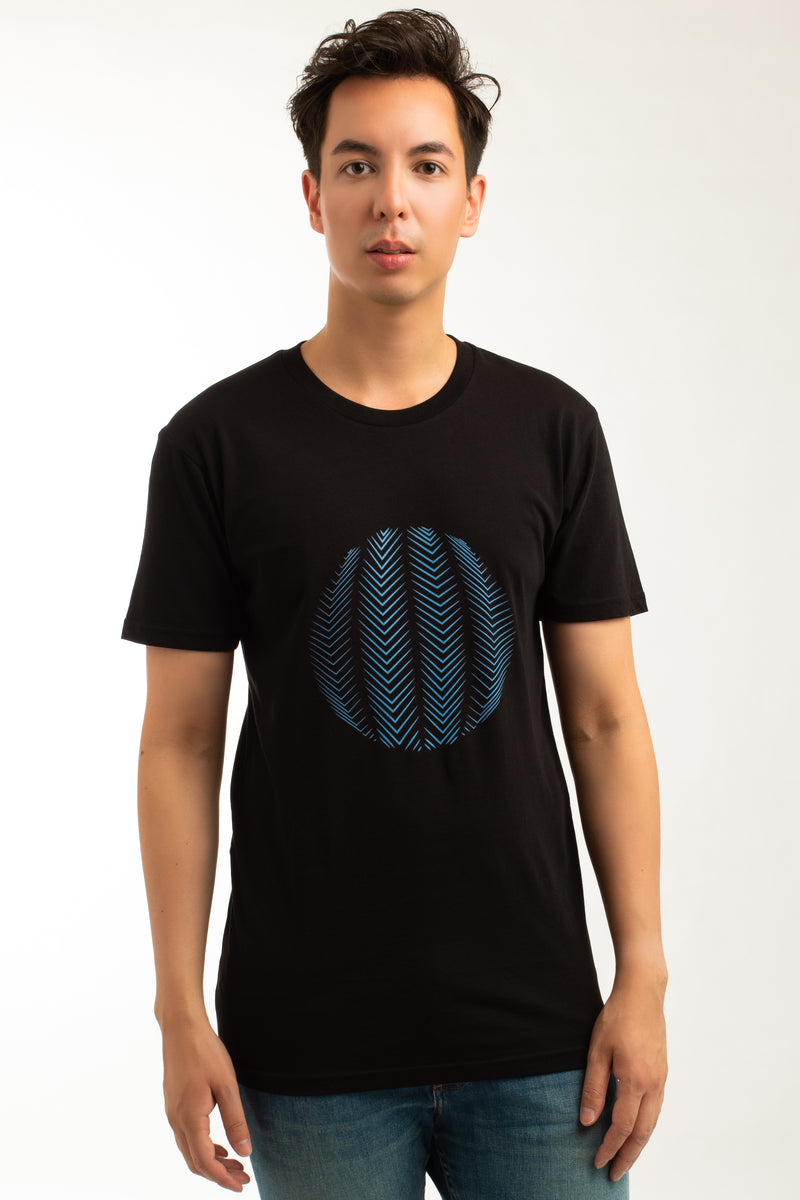 Chevron Staple Tee in Black